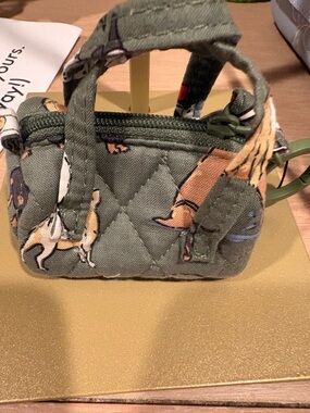 Vera Bradley Quilted Dog Print Mini Tote Bag Purse charm/keychain